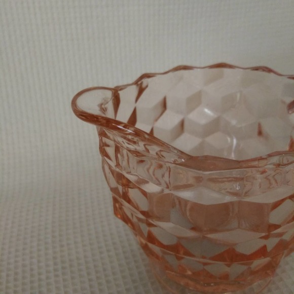 Vintage Depression Era Jeannette Creamer n Sugar Bowl in "Cube Pink" - Picture 14 of 14
